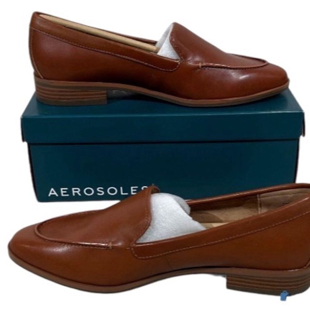 Aerosoles JF 0522 East Side Women's Loafer Size 8 Brown Slip On Flat Round Toe
